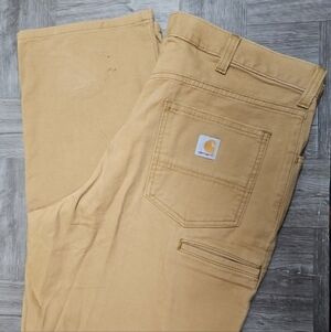 Carhartt Mens 38x32 Rugged Flex Relaxed Fit Work Pants Khaki Canvas